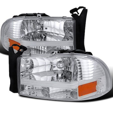 Spec-D Tuning 97-04 Dodge Dakota Chrome Headlight 2LH-DAK97-ABM